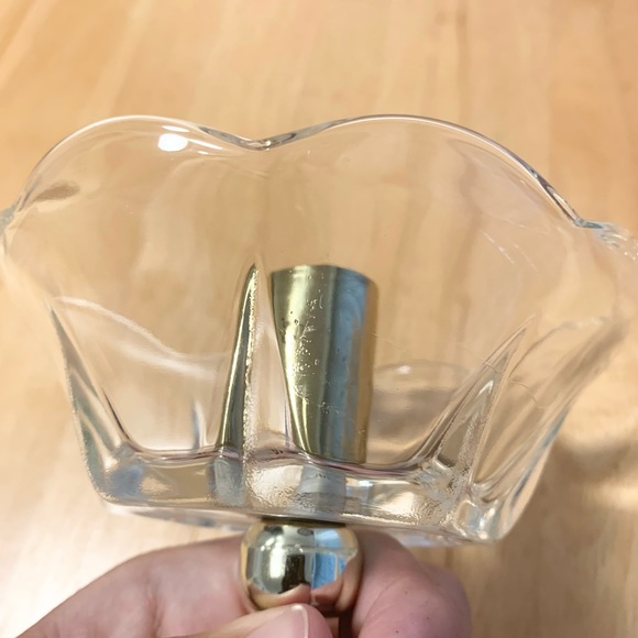 Set of 2 Brass and Glass Candlesticks - Picture 6 of 8